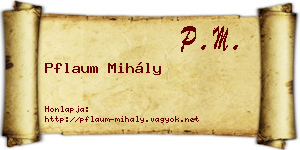 Pflaum Mihály névjegykártya